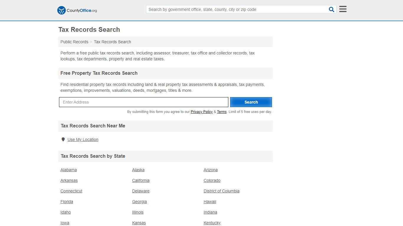 Tax Records Search (Business, Employment, Property & Sales Tax Records)